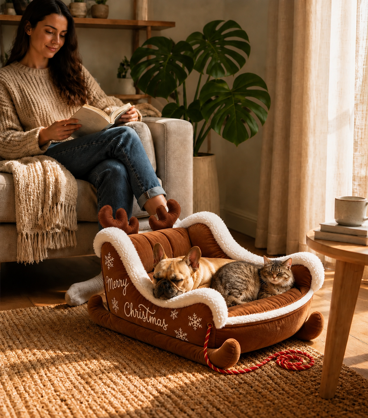 🐾 Le Petit Traîneau™ — Lit Douillet pour Chien & Chat